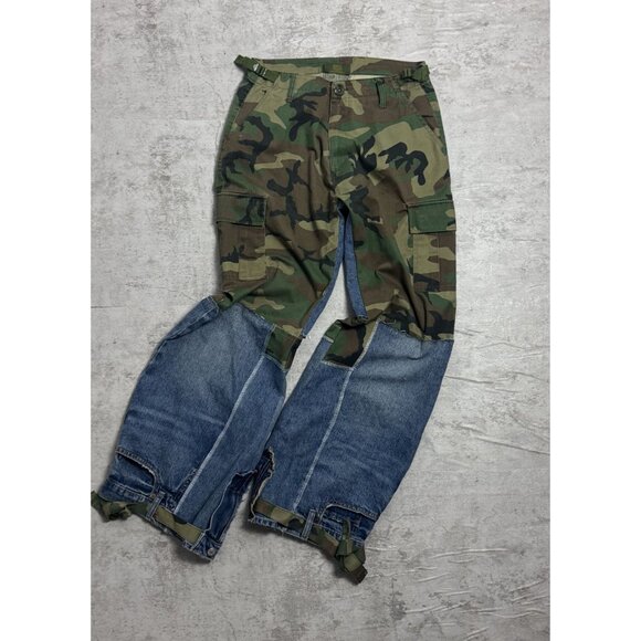 M Denim & Camo Rework Jacket & Cargo Pants Set - Picture 2 of 8